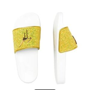 Giuseppe Zanotti Gold Glitter Slide Sandals EU 41 USA 10